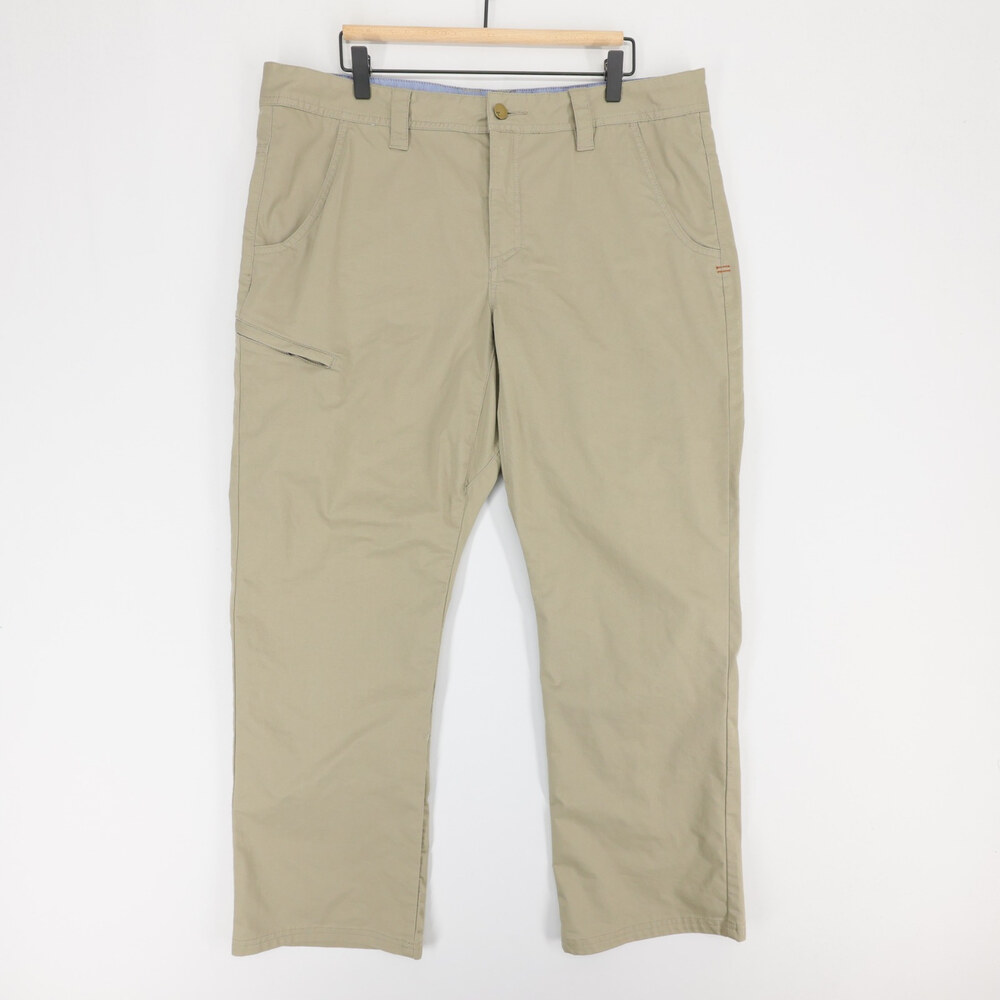Toad&Co Departure Pants Mens 38x32 Khaki Chino Stretch Travel Outdoor Utility